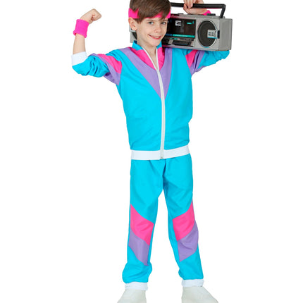 Widmann SRL Trainingspak jaren 80 blauw kinderen