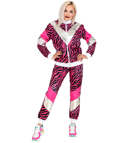 Widmann SRL Trainingspak tijger neon roze jaren 80