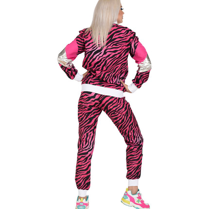 Widmann SRL Trainingspak tijger neon roze jaren 80