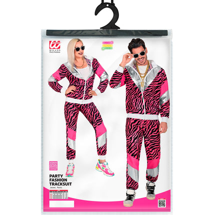 Widmann SRL Trainingspak tijger neon roze jaren 80