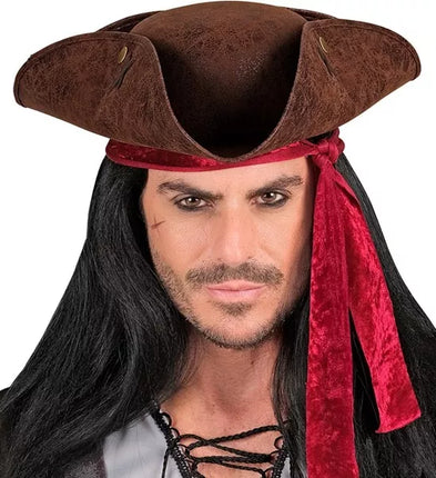 Widmann SRL Tricorn hoed verweerd leer bruin Julia