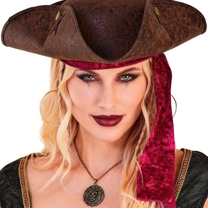 Widmann SRL Tricorn hoed verweerd leer bruin Julia