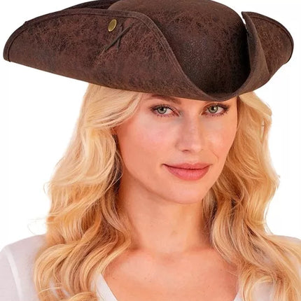 Widmann SRL Tricorn hoed verweerd leer bruin Julia