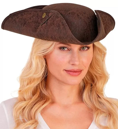 Widmann SRL Tricorn hoed verweerd leer bruin Julia