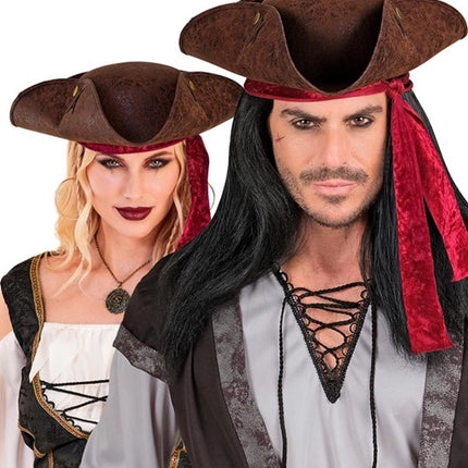 Widmann SRL Tricorn hoed verweerd leer bruin Julia