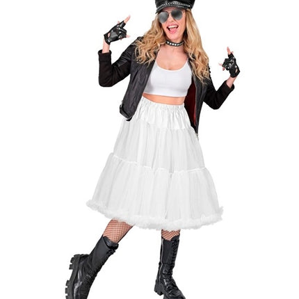 Widmann SRL Tulle rok met plooien/petticoat 65cm, wit Joep