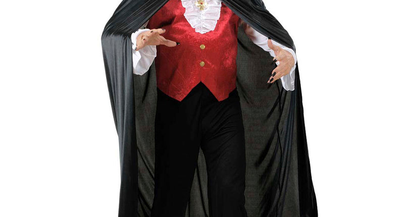 Widmann SRL Vampier cape zwart met rode kraag volwassenen