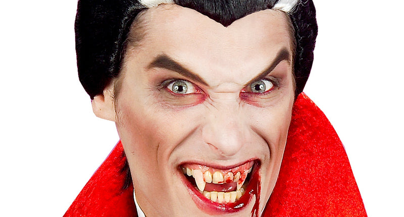 Widmann SRL Vampier pruik zwart met witte strepen