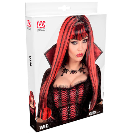 Widmann SRL Vampieren pruik rood zwart