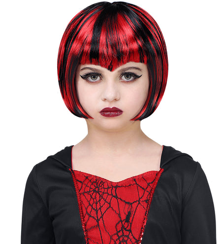 Widmann SRL Vampieren pruik rood zwart kind