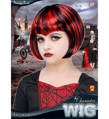 Widmann SRL Vampieren pruik rood zwart kind