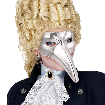 Widmann SRL Venetiaans snavel masker zilver