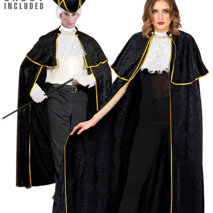 Widmann SRL Venetiaanse cape zwart fluweel