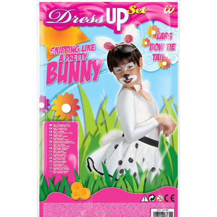 Widmann SRL Verkleedset bunny oren met strik en staart