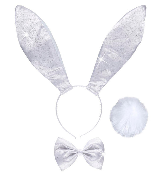 Widmann SRL Verkleedset bunny wit glitters