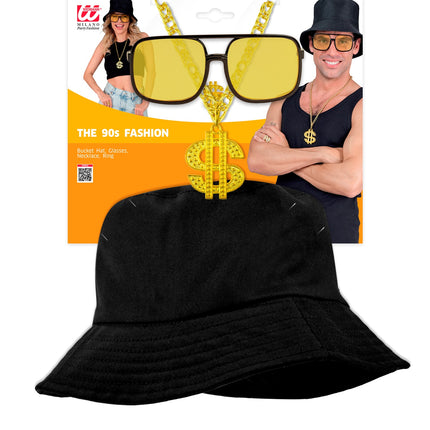 Widmann SRL Verkleedset hip hop zwart