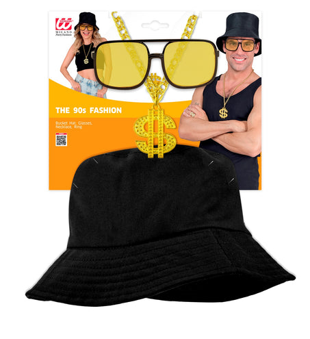 Widmann SRL Verkleedset hip hop zwart