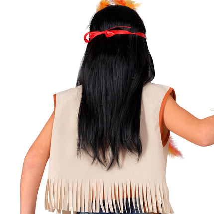 Widmann SRL Verkleedset indiaan vest verentooi en ketting