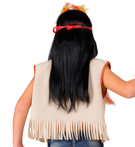 Widmann SRL Verkleedset indiaan vest verentooi en ketting