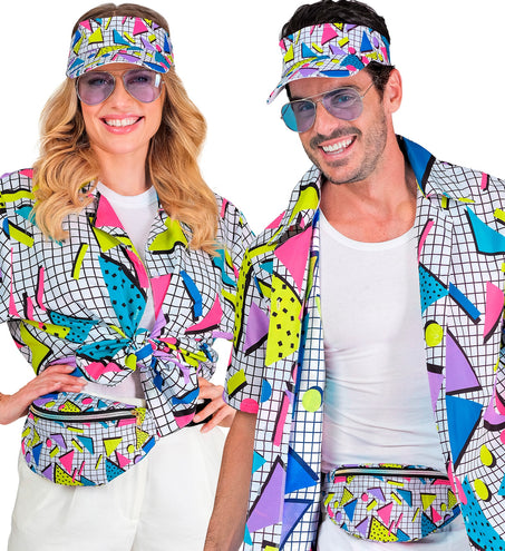 Widmann SRL Verkleedset jaren 80 funky fashion wit