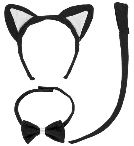 Widmann SRL Verkleedset kat oren staart en strik