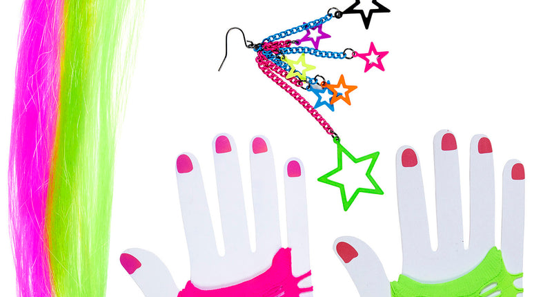 Widmann SRL Verkleedset retro neon jaren 80