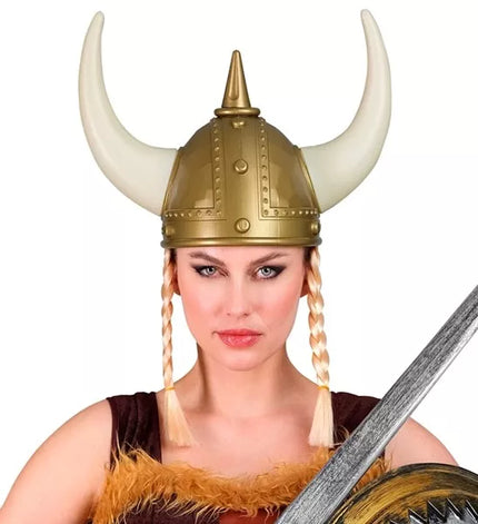 Widmann SRL Viking helm gehamerd met vlechten Daan