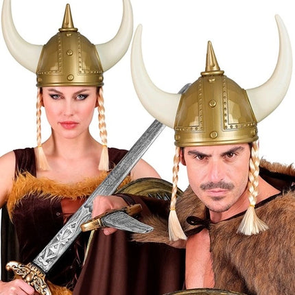 Widmann SRL Viking helm gehamerd met vlechten Daan