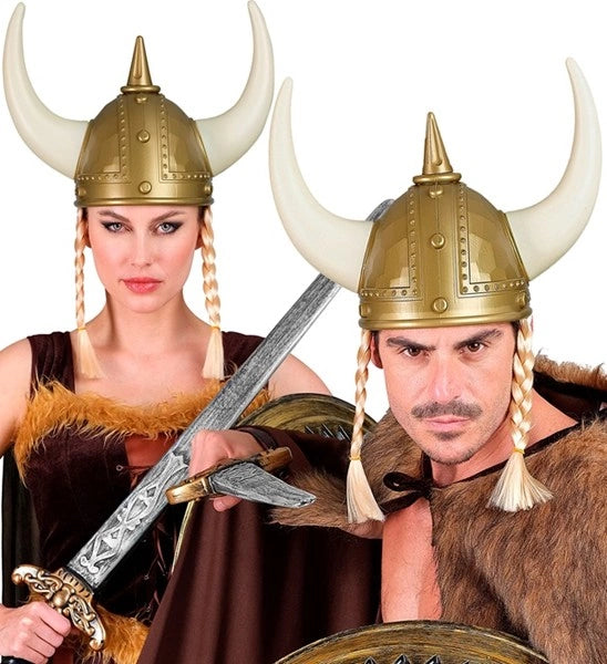 Widmann SRL Viking helm gehamerd met vlechten Daan