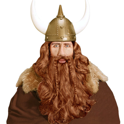 Widmann SRL Viking pruik met baard en snor blond