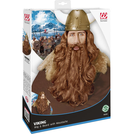 Widmann SRL Viking pruik met baard en snor blond
