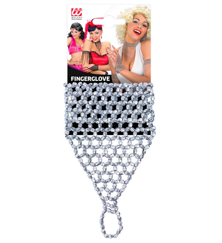Widmann SRL vingerhandschoen uit zilveren pareltjes