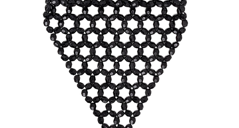 Widmann SRL Vingerhandschoen uit zwarte pareltjes