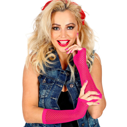 Widmann SRL Vingerloze handschoenen lang roze