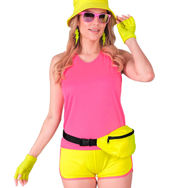 Widmann SRL Vingerloze handschoenen neon geel