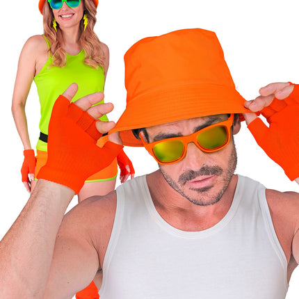 Widmann SRL Vingerloze handschoenen neon oranje