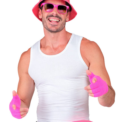Widmann SRL Vingerloze handschoenen neon roze