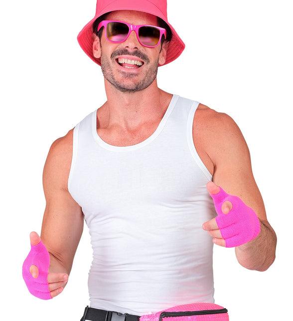 Widmann SRL Vingerloze handschoenen neon roze