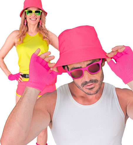 Widmann SRL Vingerloze handschoenen neon roze