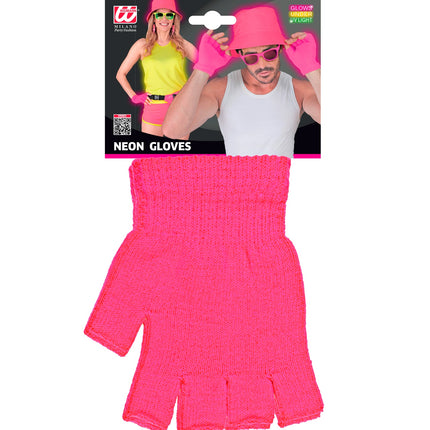 Widmann SRL Vingerloze handschoenen neon roze