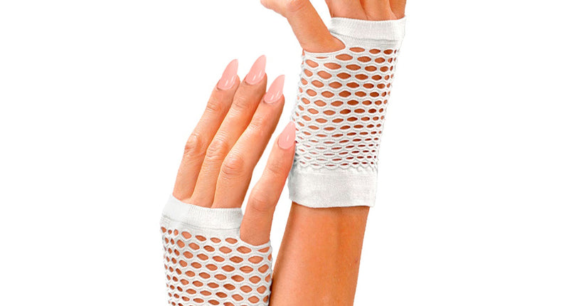 Widmann SRL Vingerloze witte visnet handschoenen kort