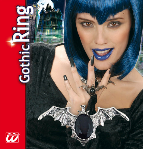 Widmann SRL Vleermuis ring met zwarte gemsteen