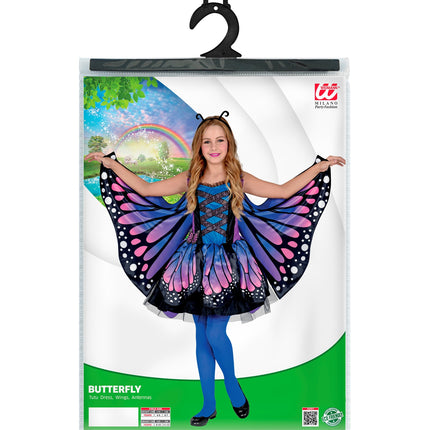 Widmann SRL Vlinder kostuum kinderen blauw paars
