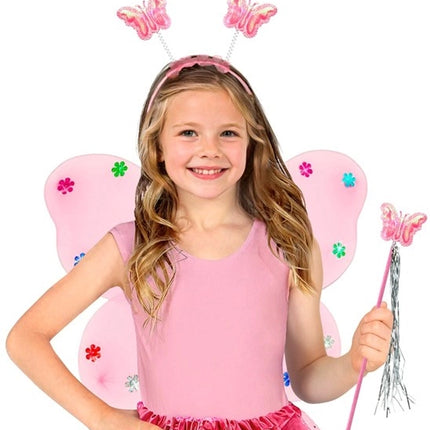 Widmann SRL Vlinder set roze Gijs