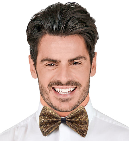 Widmann SRL Vlinderdas glitter Sheldon goud