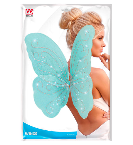 Widmann SRL Vlindervleugels glitter blauw