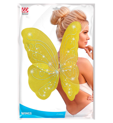 Widmann SRL Vlindervleugels glitter geel