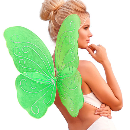 Widmann SRL Vlindervleugels glitter groen