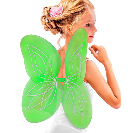 Widmann SRL Vlindervleugels glitter groen kinderen