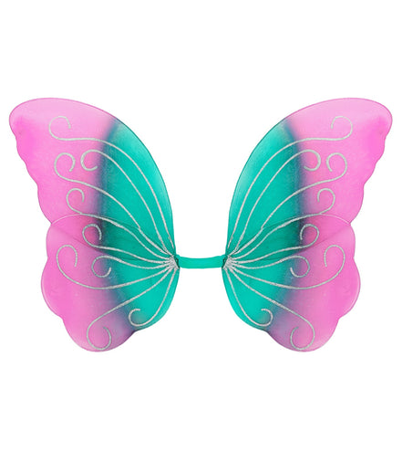 Widmann SRL Vlindervleugels glitter roze/groen